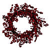 Vickerman 24" Artificial Red Outdoor Weather Resistant Berry Christmas Wreath, Unlit Image 1