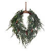 Vickerman 24" Artificial Snow Cedar Hanging Wreath with Pinecones. Image 1