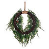 Vickerman 24" Artificial Snow Cedar Hanging Wreath with Pinecones. Image 4