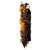 Vickerman 24" Artificial Yellow Sunflower Wreath with Seed Grass Foliage. Image 3