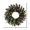 Vickerman 24" Berry MiPropered Pine Cone Artificial Pre-Lit Wreath, Dura-Lit Warm White LED Mini Lights. Image 2
