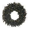 Vickerman 24" Black Wreath with Clear Lights Image 1