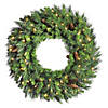 Vickerman 24" Cheyenne Pine Christmas Wreath with Warm White LED Lights Image 1