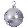 Vickerman 24" Matte Silver Iron Bell Ornament. Image 1