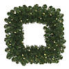 Vickerman 24" Oregon Fir Christmas Square Wreath with Warm White LED Lights Image 1