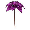 Vickerman 24" Purple Velvet Sequin Trim Poinsettia, 3 per bag. Image 1