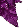 Vickerman 24" Purple Velvet Sequin Trim Poinsettia, 3 per bag. Image 2