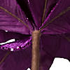 Vickerman 24" Purple Velvet Sequin Trim Poinsettia, 3 per bag. Image 4
