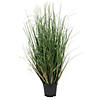 Vickerman 24" PVC Artificial Potted Green Curled Grass Image 1
