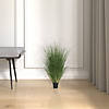Vickerman 24" PVC Artificial Potted Green Curled Grass Image 1