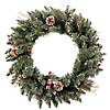 Vickerman 24" Snow Tipped Pine and Berry Christmas Wreath - Unlit Image 1
