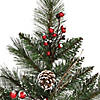 Vickerman 24" Snow Tipped Pine and Berry Christmas Wreath - Unlit Image 1