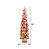 Vickerman 24" Vintage Tabletop Frosted Gold Artificial Christmas Tree, Red, Gold, Silver Ornament Image 1