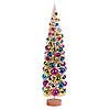 Vickerman 24" Vintage Tabletop Frosted Gold Artificial Tree, Multi-colored Ornament Image 1