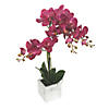 Vickerman 25" Artificial Plum Phalaenopsis In Metal Pot, Real Touch Petals Image 1