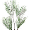 Vickerman 25" Artificial Snow Pine Needle Spray, 3 per bag. Image 1