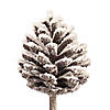 Vickerman 27" Glitter Artificial Snow Pinecone Stem, 4 per bag. Image 1