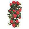Vickerman 29" Red Polyester Geranium Hanging Bush Image 1