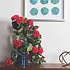 Vickerman 29" Red Polyester Geranium Hanging Bush Image 1