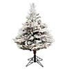 Vickerman 3.5' Flocked Alberta Christmas Tree with Multi-Colored LED Lights Image 1