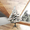 Vickerman 3.5' Flocked Alberta Christmas Tree with Multi-Colored LED Lights Image 3