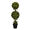 Vickerman 3' Artificial Double Ball Green Boxwood Topiary Image 1