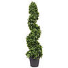 Vickerman 3' Artificial Potted Green Boxwood Spiral Tree Image 1