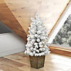 Vickerman 3' Flocked Gifford Slim Potted Pine Artificial Christmas Tree, Warm White Dura-lit LED Lights Image 2
