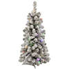 Vickerman 3' Flocked Kodiak Spruce Christmas Tree with Multi-Colored Lights Image 1