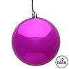 Vickerman 3" Fuchsia Shiny Ball Ornament, 12 per Bag Image 2