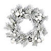Vickerman 30" Frosted Beacon Pine Artificial Christmas Wreath, Unlit Image 1