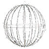 Vickerman 324Lt x 30" Fold Flat Cool White Led Jumbo Hanging Sphere with White Powder Coated Frame.  UL 24 Volt 3mm LED Lights with 10 Watt Waterproof Outdoor Transformer, AWG22 Transparent Cable and 6' Lead Wire Male Plug. Image 1