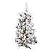 Vickerman 36" Flocked Alaskan Pine Christmas Tree with Clear Lights Image 1