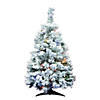 Vickerman 36" Flocked Alaskan Pine Christmas Tree with Multi-Colored LED Lights Image 1