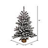 Vickerman 36" Flocked Anoka Pine Artificial Christmas Tree, Warm White LED Lights Image 1