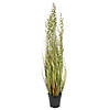 Vickerman 36" PVC Artificial Potted Green and Brown Grass and Plastic Grass Image 1