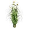 Vickerman 37" Artificial  Green Grass and Daisies Image 1