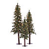 Vickerman 4', 5', and 6' Natural Look Alpine Christmas Tree Set with Clear Lights Image 1