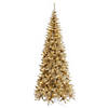 Vickerman 4.5' Champagne Tinsel Fir Slim Artificial Christmas Tree, Clear Dura-lit Incandescent Lights Image 1
