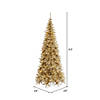 Vickerman 4.5' Champagne Tinsel Fir Slim Artificial Christmas Tree, Clear Dura-lit Incandescent Lights Image 2