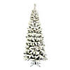 Vickerman 4.5' Flocked Pacific Pencil Artificial Christmas Tree, Unlit Image 1