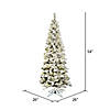 Vickerman 4.5' Flocked Pacific Pencil Artificial Christmas Tree, Unlit Image 2