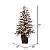 Vickerman 4.5&#39; Potted Flocked Comet Pine Artificial Christmas Tree, Warm White Dura-Lit&#174; LED Lights Image 1