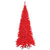 Vickerman 4.5' Red Fir Slim Artificial Christmas Tree, Red Dura-lit Incandescent Lights Image 1