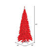 Vickerman 4.5' Red Fir Slim Artificial Christmas Tree, Red Dura-lit Incandescent Lights Image 1