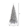Vickerman 4.5' Silver Tinsel Fir Slim Artificial Christmas Tree, Unlit Image 2