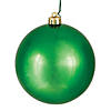 Vickerman 4.75" Green Shiny Ball Ornament, 4 per Bag Image 1