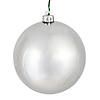 Vickerman 4.75" Silver Shiny Ball Ornament, 4 per Bag Image 1