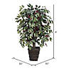 Vickerman 4' Artificial Capensia Bush, Square Willow Basket Image 3