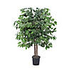 Vickerman 4' Artificial Ficus Bush, Black Plastic Pot Image 1